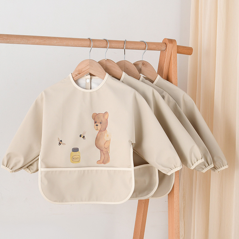 新登場★新生児・幼児用　PU 防水防油★食事着 エプロン★
