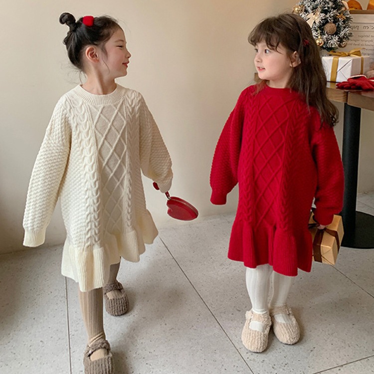 2025新品★子供服　ニットワンピース★90〜140 2色