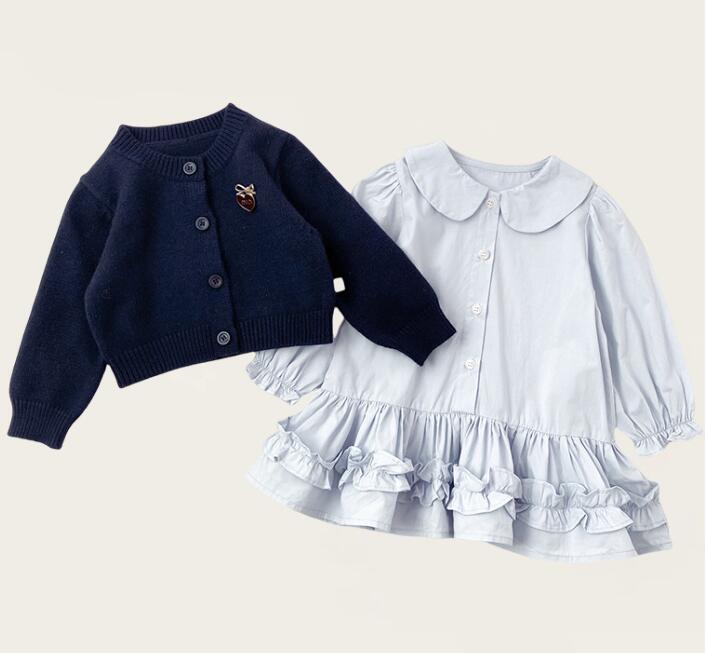 2026新品★子供服　カーディガン+ワンピース　セット★80cm〜140cm 2色