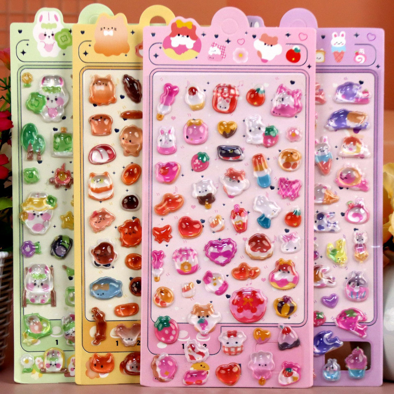 2026★DIY手作り ステッカー★粘着シール★3D★手帳素材