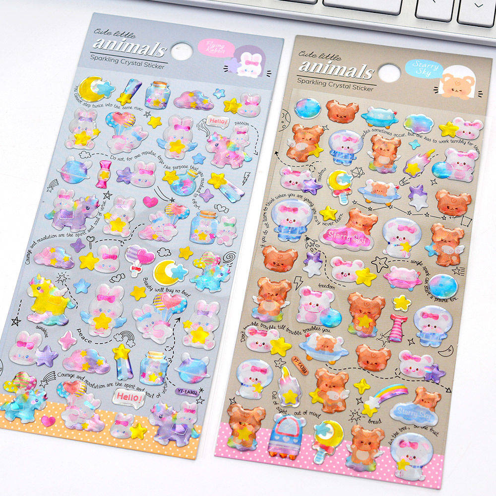 DIY手作り ステッカー★粘着シール★3D★手帳素材