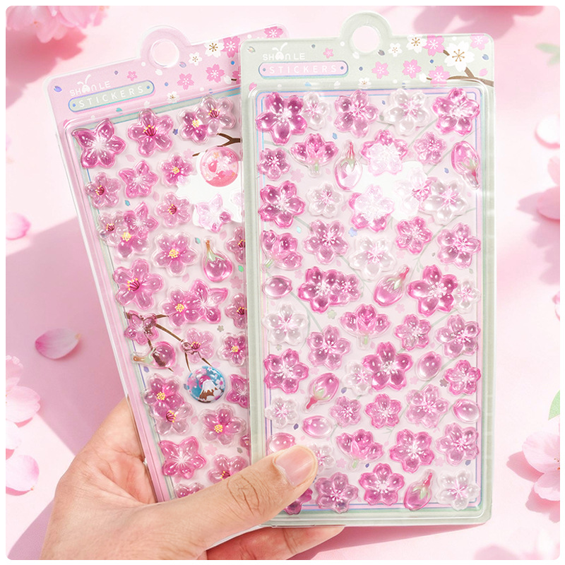 DIY手作り ステッカー★粘着シール★3D★手帳素材