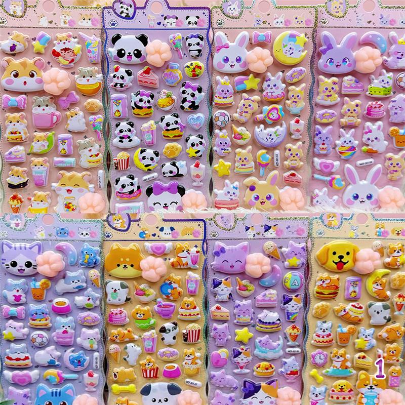 DIY手作り ステッカー★粘着シール★3D★手帳素材