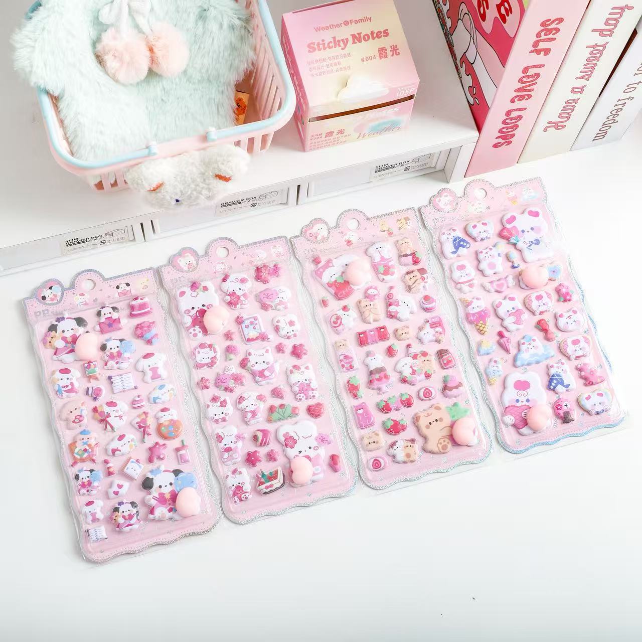 DIY手作り ステッカー★粘着シール★3D★手帳素材