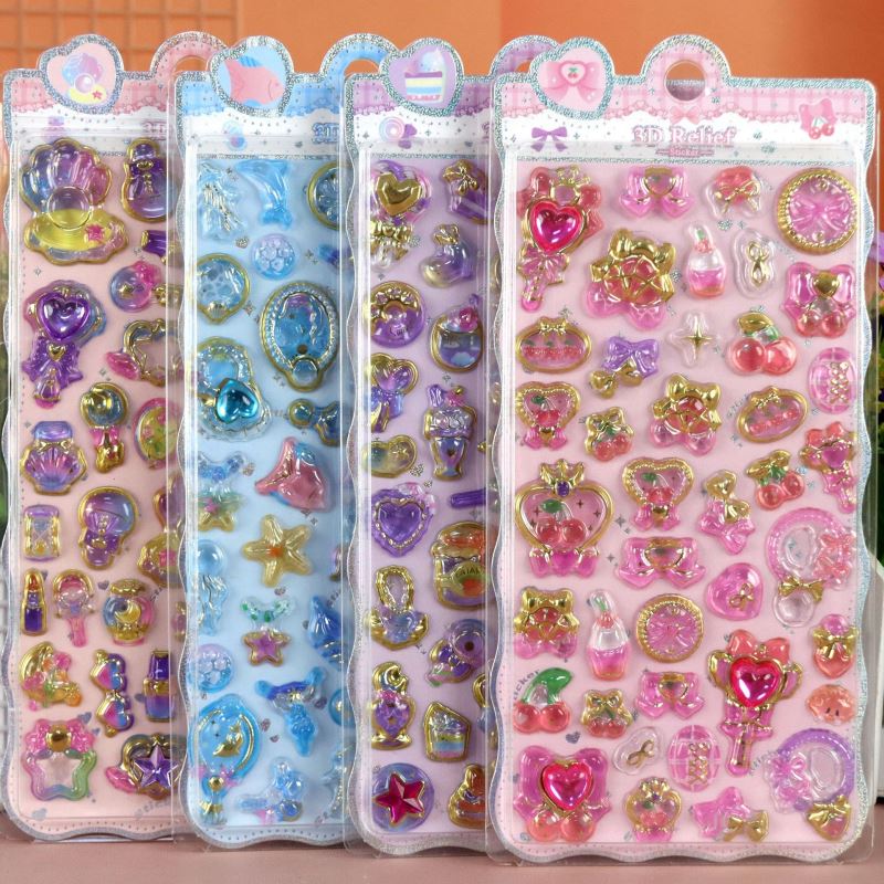 DIY手作り ステッカー★粘着シール★3D★手帳素材