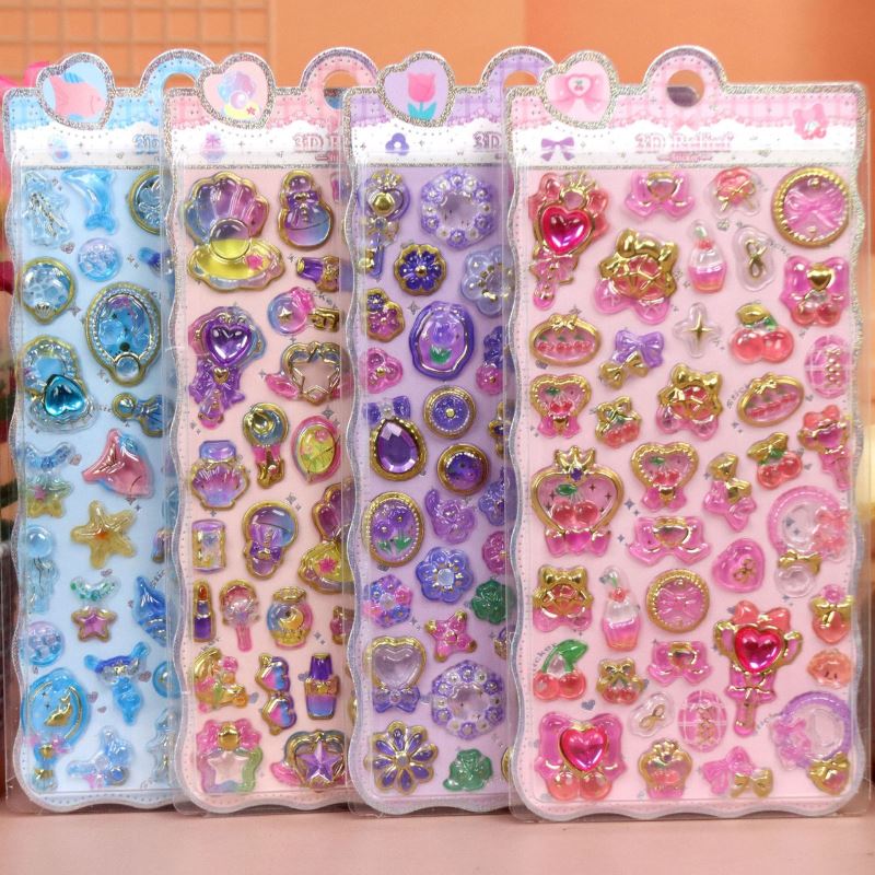 DIY手作り ステッカー★粘着シール★3D★手帳素材