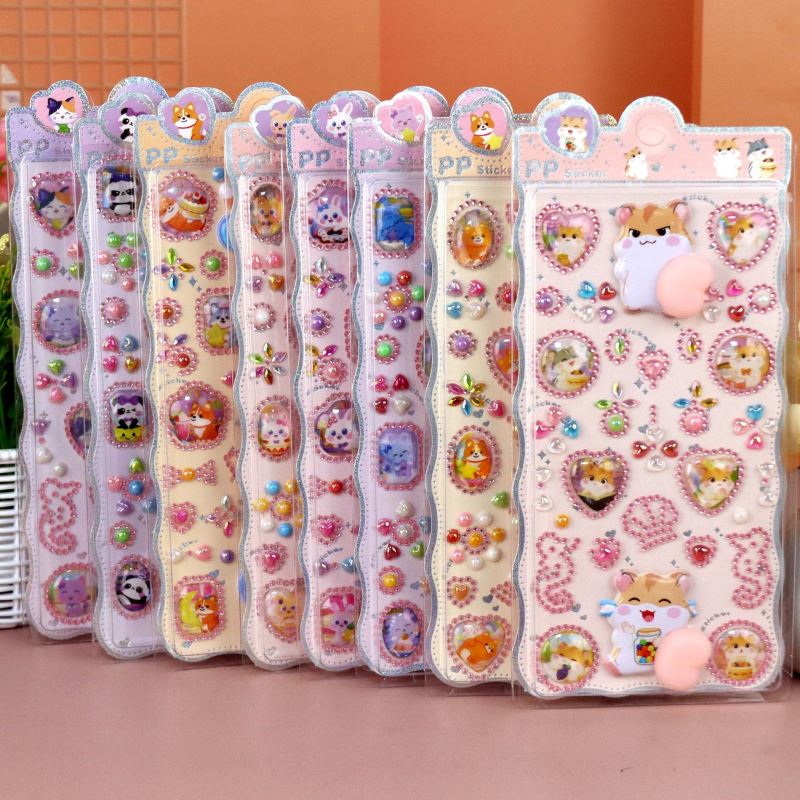 DIY手作り ステッカー★粘着シール★3D★手帳素材