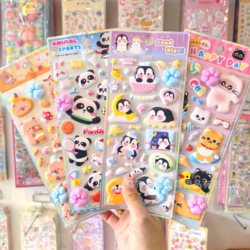 DIY手作り ステッカー★粘着シール★3D★手帳素材