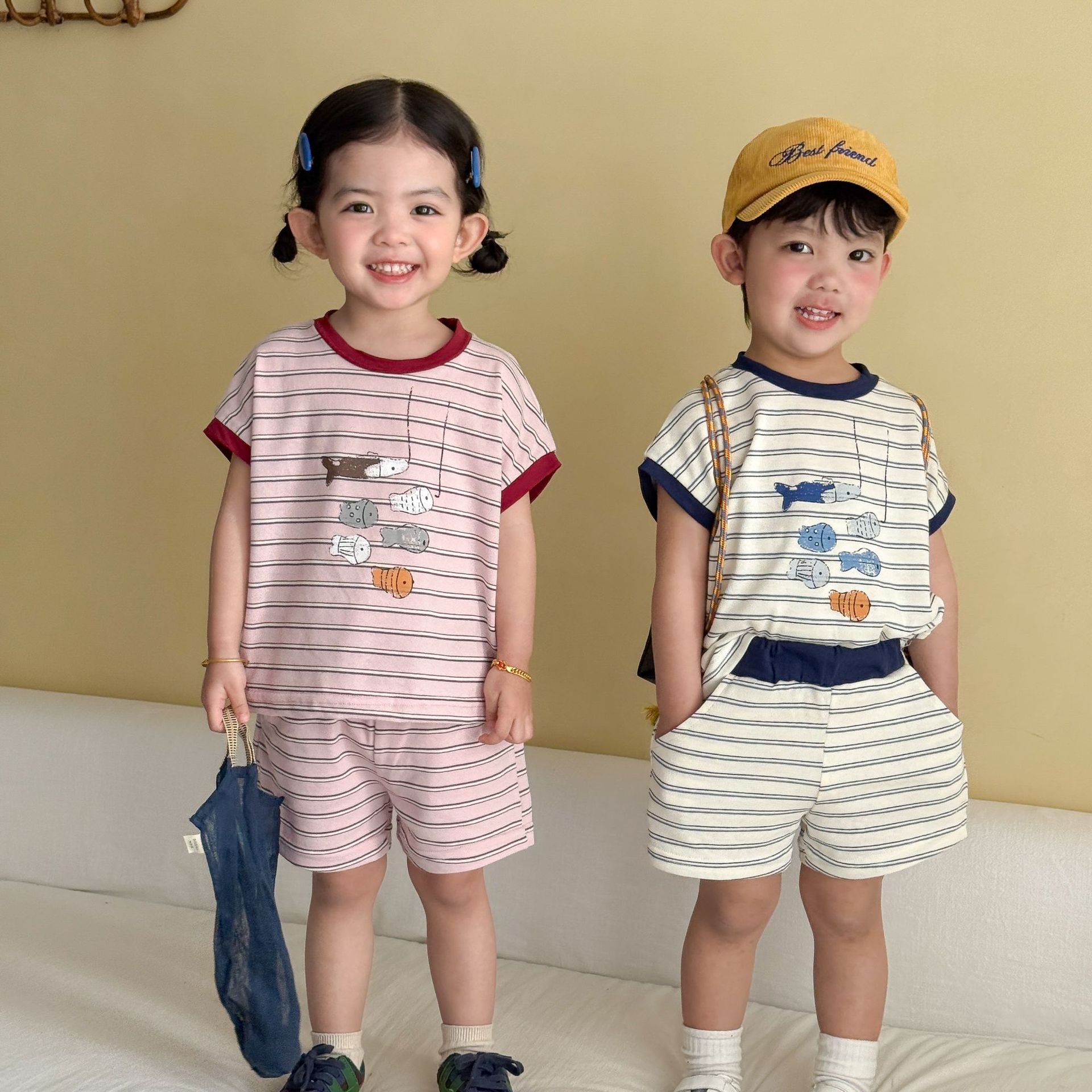 2026新品QMM★子供服　セットアップ★80cm〜150cm 2色