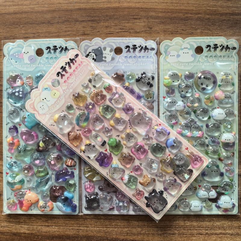 DIY手作り ステッカー★粘着シール★3D★手帳素材