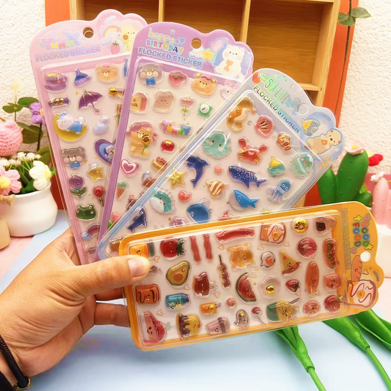 DIY手作り ステッカー★粘着シール★3D★手帳素材