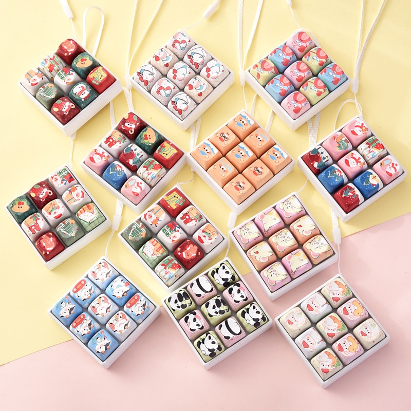 ★ストレス解消おもちゃ　装飾品★ボタン式スクイーズキーホルダー★
