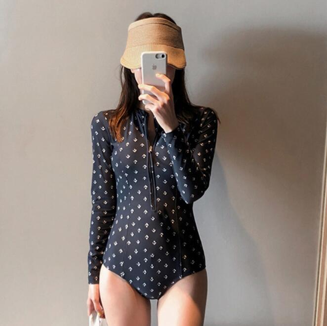 新作★水着★ビキニ★砂浜★長袖★連体式水着★M-XL