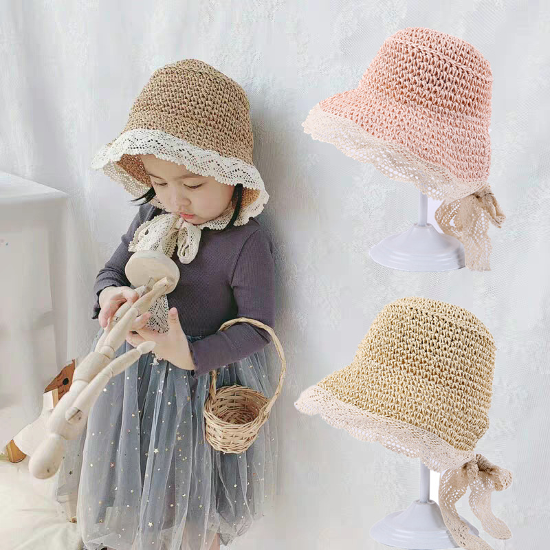 季節の流行・日除け帽・子供用・ins・草編み・人気・ファッション帽子