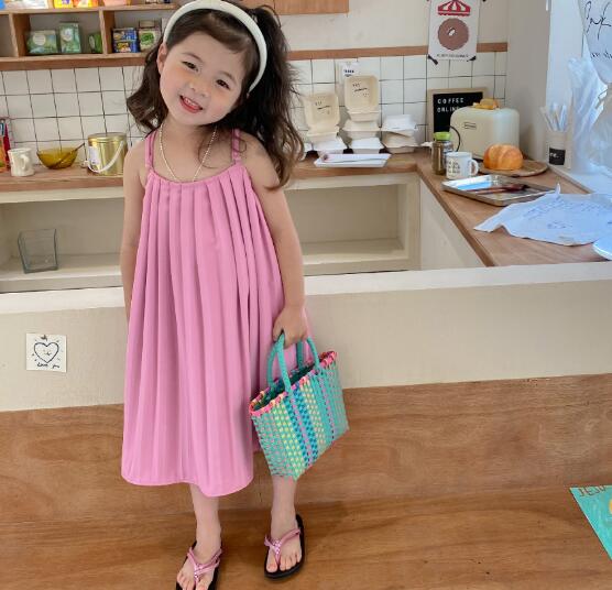 夏新作★子供服★キッズワンピース★フレアワンピース★可愛い★吊りワンピース★80-130CM