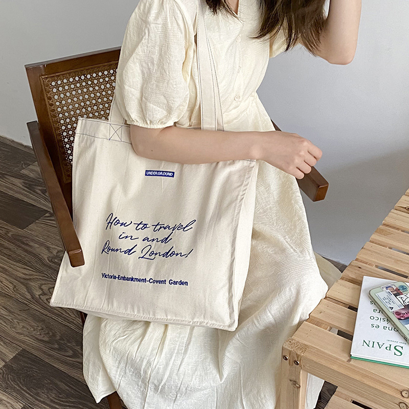 【バッグ】 レディース・日系・ ins・レジャー・刺繍・ズック・大容量バッグ