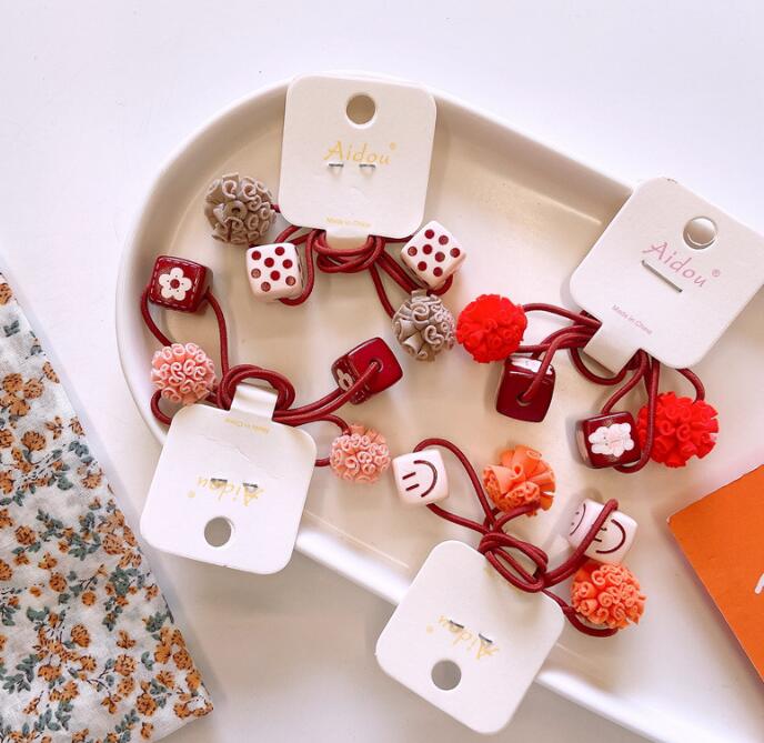 子供用★ヘアゴム★髪飾り★まとめ髪用★ヘアアクセサリー★2枚入り★多色