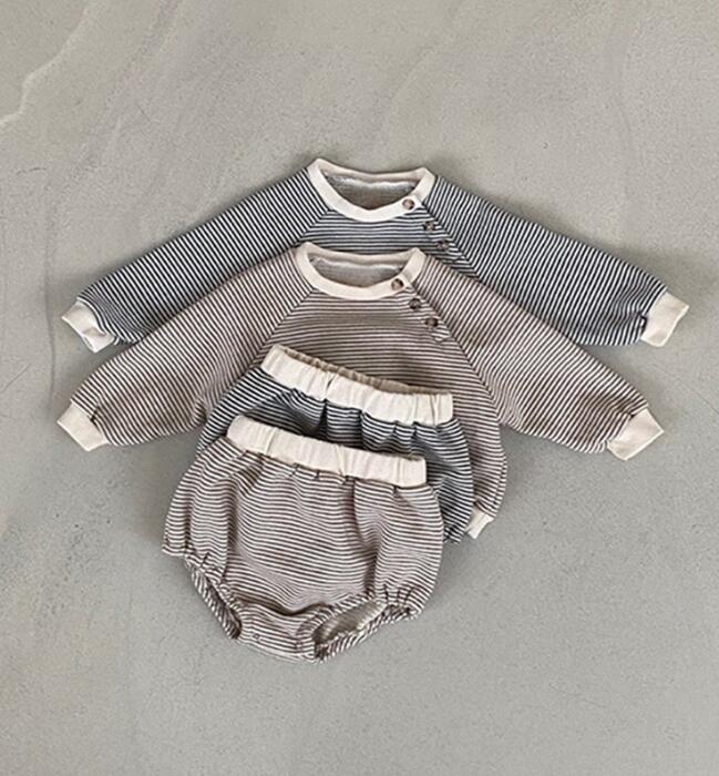 2022★春秋新作★韓国風ベビー服★トップス+ズボン2セット★2色66-90CM