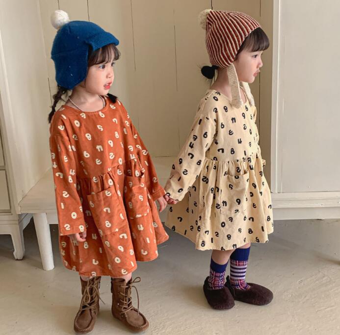 新作★子供服★ワンピース★長袖★韓国風子供服★キッズ女の子★2色★80-130CM