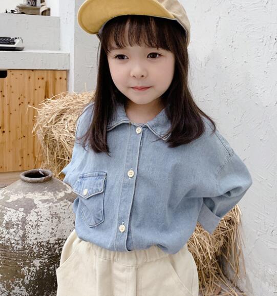 春新品★子供服★トップス*上着★デニムシャツ★韓国風子供服★男女兼用★80-130CM