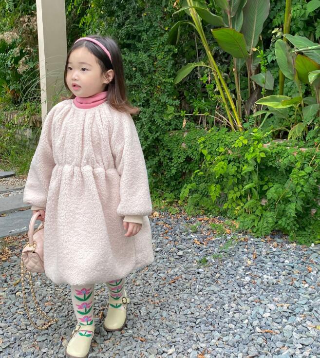 新品★子供服　ふわふわワンピース★90-130cm★2色