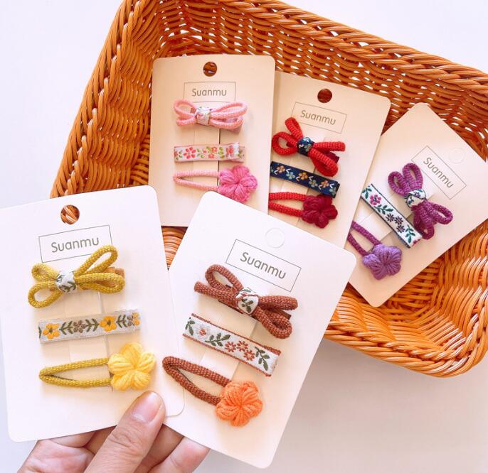 「2月初入荷」子供用★キッズ女の子★髪飾り★まとめ髪用★ヘアアクセサリー★3枚入り★ヘアピン★多色