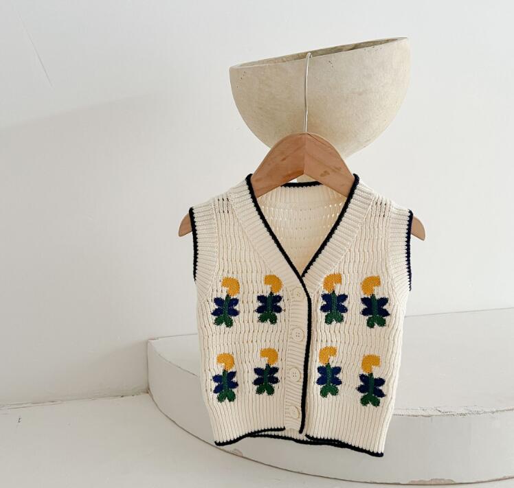 2023新作★トップス★ベスト★カーディガン★子供服★ベビー★韓国風子供服★袖なし★66-100CM