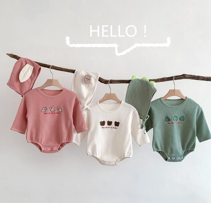 子供服★ロンパース+帽子★連体服★韓国風子供服★ベビー★可愛い★3色★66-90CM