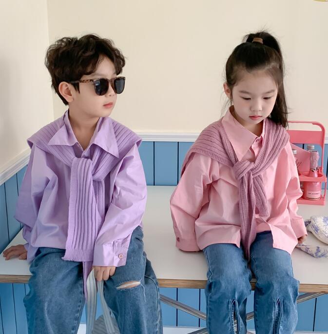 2023新品★子供服　シャツ&マフラー分けて販売★90-140cm★2色