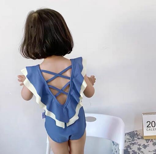 子供服★水着★キッズ女の子★韓国風子供服★水泳★砂浜★無地★90-140CM