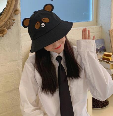 日焼け止め・大人用帽子・バケットハット・キャップ・日系帽・ファッション・パンダ造形