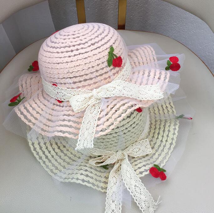 子供用★帽子★キッズ女の子★日焼け防止★麦わら帽子★韓国風★カジュアル★2色