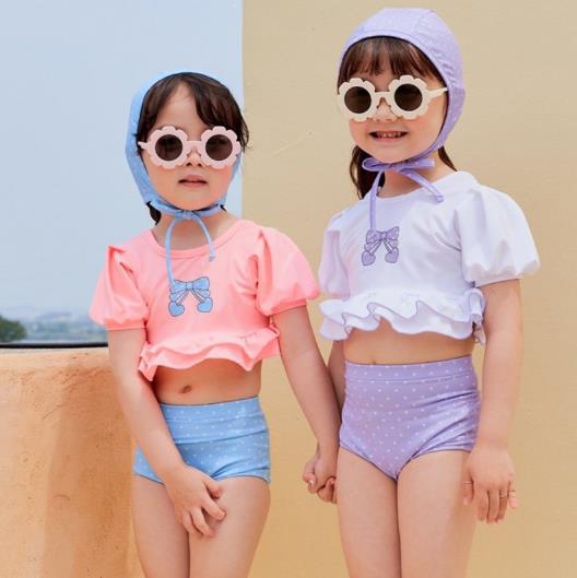 2023春新品★子供服　水着　分体式　3点セット　80-130cm★2色