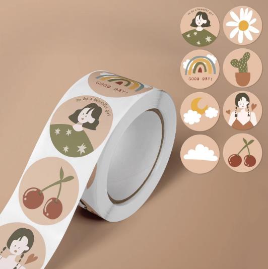 包装資材★手作り工芸品★プレゼントの装飾など★粘着シール★1巻き=500P