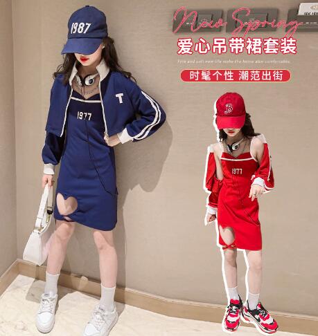 2023新品★子供服★トップス+ワンピース　セット★120-170cm★2色