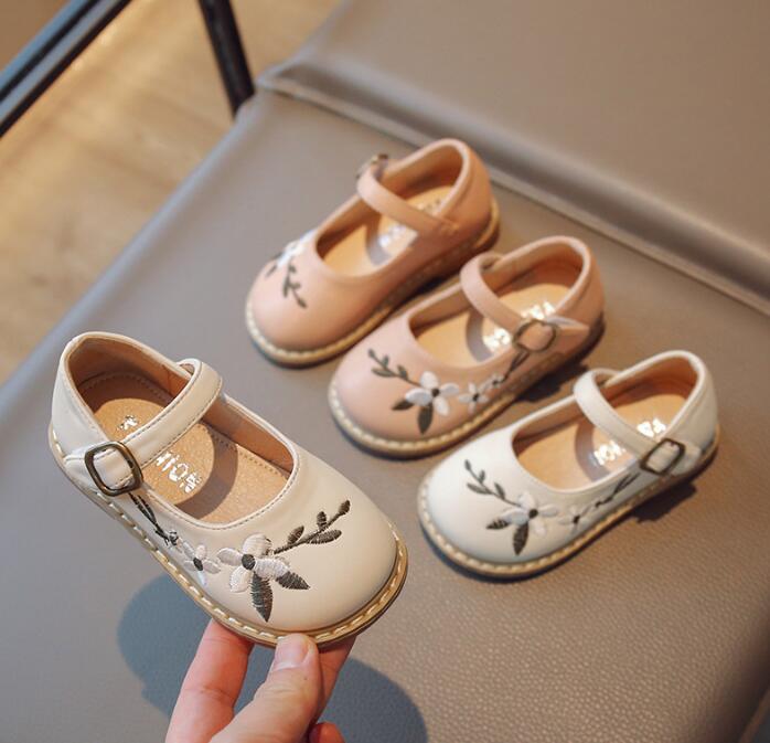 【子供靴】★可愛い靴★キッズ靴★靴★キッズ女の子★シューズ★刺繍★2色★23-34#