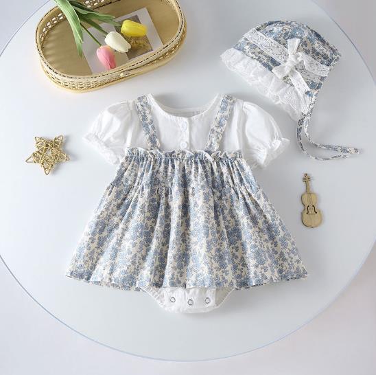 2023夏新品★子供服　ロンパース+帽子　66-90cm