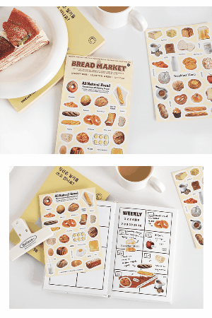 文具 シール貼紙 手帳素材 春新作 封口貼 人物植物動物 キャンプ遠足 グルメ食べ物 日常生活雑貨 2枚入