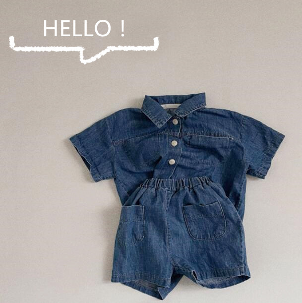 子供服★トップス+パンツ★セットアップ★韓国風子供服★男女兼用★デニム★2色★66-120CM