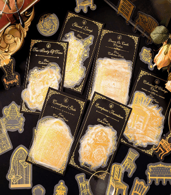 文具 PETシール貼紙 手帳素材 封口貼 アンティーク 春夏新作 窓カーテン ドア家具灯 幾何学ラベル 30枚入