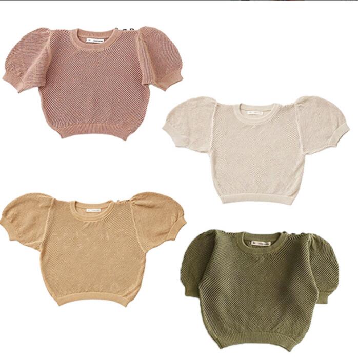 子供服★トップス★Tシャツ★韓国風子供服★キッズ★ニット★キッズ女の子★4色★80-130CM