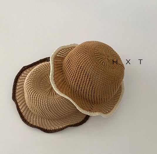 2023新品★子供用★草編み帽子　ハット★2色選べ