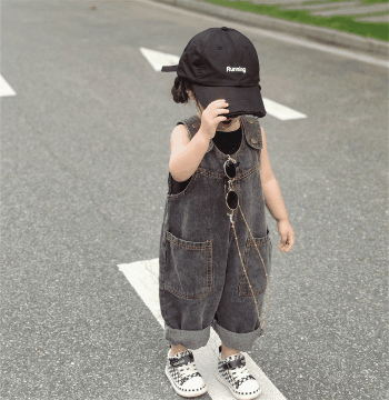 お勧め 春夏新作 子供服 男女連体ズボン ワイドパンツ デニムズボン ジーンズ ジーパン サロペット80-140