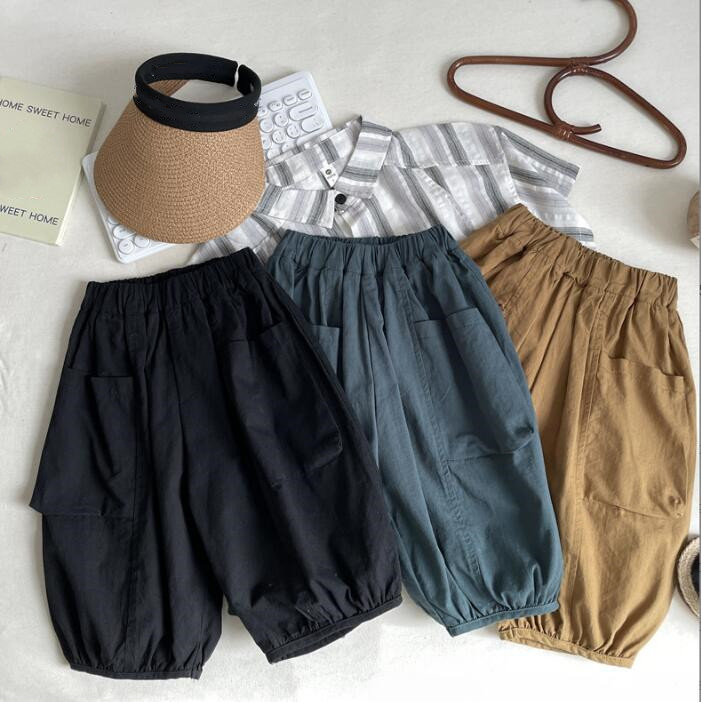 子供服★七分丈パンツ★ボトムス★韓国風子供服★キッズ★男女兼用★無地★3色★90-140CM