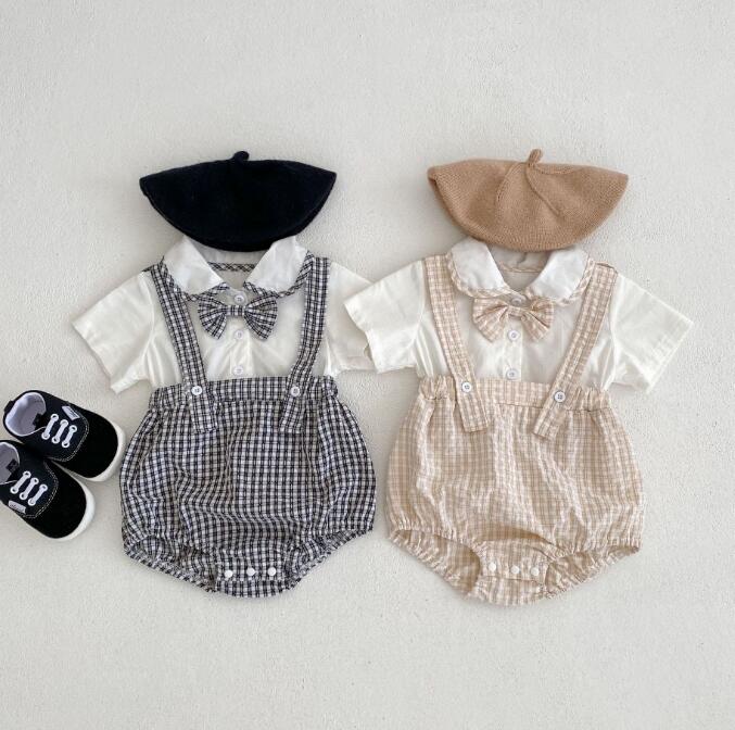 子供服★ロンパース★連体服★韓国風子供服★半袖★ベビー★ドッキング★2色★66-90CM