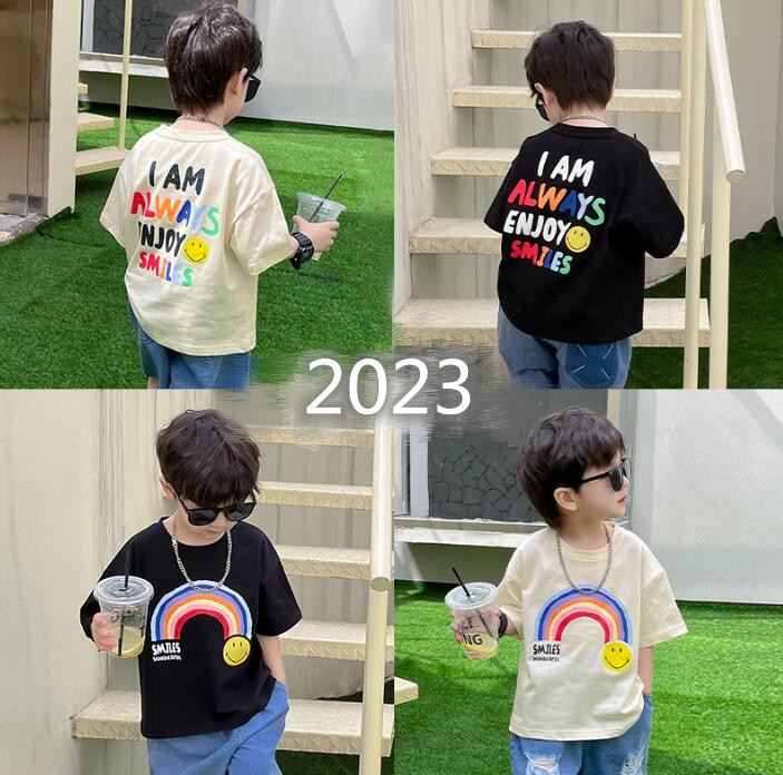 子供服★トップス★Tシャツ★韓国風子供服★キッズ男の子★笑顔★2色★90-140CM