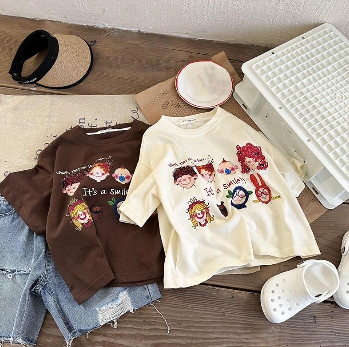 2023★春夏新作★韓国風子供服★トップス★Tシャツ★2色90-140CM