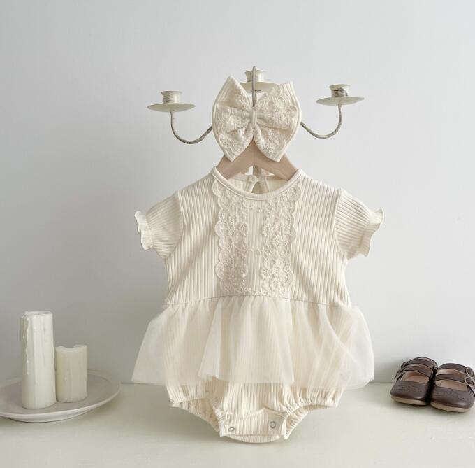 子供服★ロンパース+ヘアバンド★韓国風子供服★ベビー★無地★可愛い★66-100CM