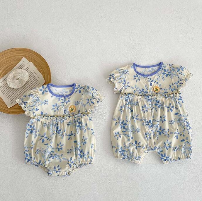 子供服★ロンパース★連体服★韓国風子供服★ベビー★花柄★2色★66-90CM