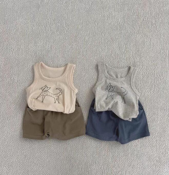 2023★春夏新作★韓国風子供服★トップス+ズボン2セット★2色73-100CM